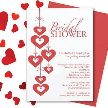 Modern Love Hearts Bridal Shower Invitation by celebrateitinvites at Zazzle