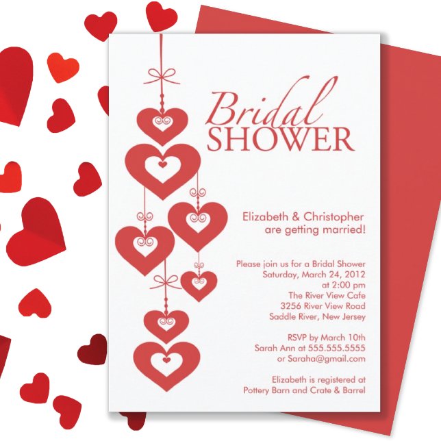 Modern Love Hearts Bridal Shower Invitation