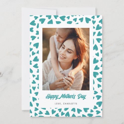 Modern Love Hearts Photo Mothers Day Card
