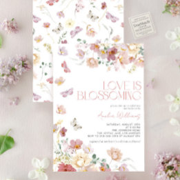 Modern Love is Blossoming Pink  Bridal Shower Invitation