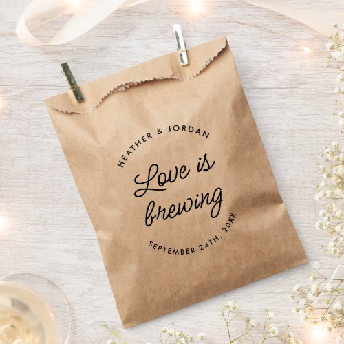 Modern Love Is Brewing Wedding Coffee Favor Favor Bag