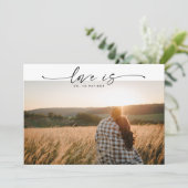 Modern Love is Patient New Wedding Date Photo Card (Standing Front)