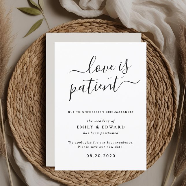 Modern Love is Patient Wedding Postponement Invitation (Creator Uploaded)