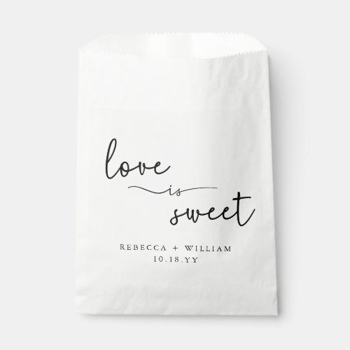 Modern Love is Sweet Handwritten Script Favor Bag