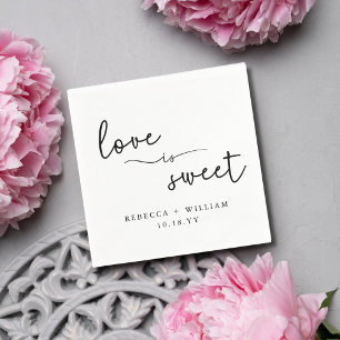 Modern Love is Sweet Handwritten Script Favor Clas Napkins