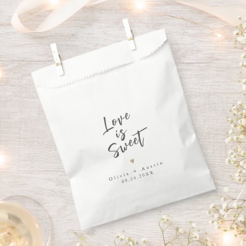 Modern Love Is Sweet Script Minimalist Wedding Favor Bag