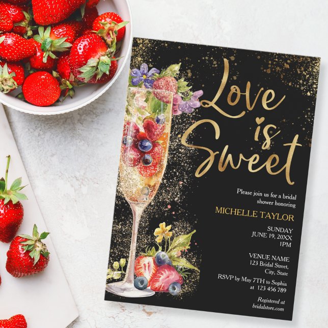 Modern Love is Sweet Summer Champagne Cocktail Invitation (Creator Uploaded)