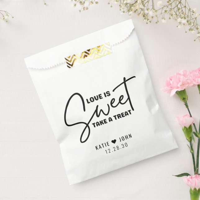 Modern Love is Sweet Take a Treat Wedding Favor Bag (Sealed)