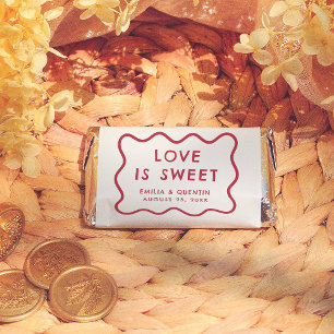 Modern Love is Sweet Wavy Retro Wedding Favor