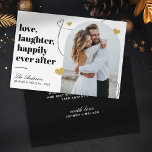 Modern Love & Laughter Photo Arc Christmas Holiday Card<br><div class="desc">Celebrate your happily ever after with this stylish Christmas wedding photo card. Featuring a modern design with a touch of whimsy, this card showcases your beautiful wedding photo within a heart-shaped frame. Perfect for capturing the love and laughter of your special day, this personalized card is sure to be cherished...</div>