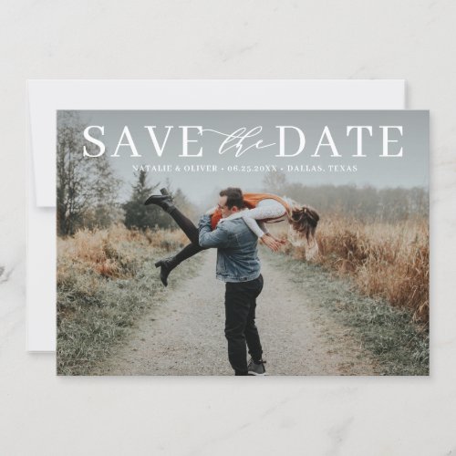 Modern Love Mix Typography Overlay Photo Save The Date