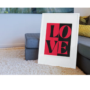 Modern Love Monochrome Black Art Trendy Stylish Poster