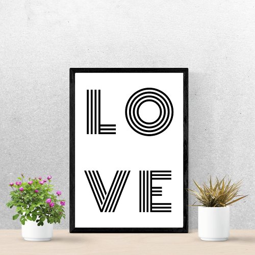 Modern Love  Monochrome Quote Art Trendy Stylish  Poster