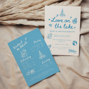 Modern "Love on the Lake" Bachelorette Weekend Invitation