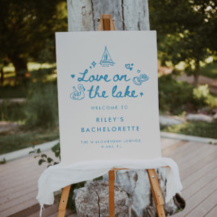 Modern "Love on the Lake" Bachelorette Welcome Foam Board