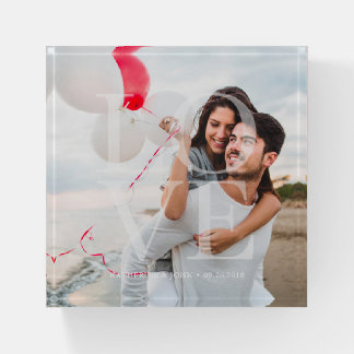 Modern "LOVE" Overlay Photo Paperweight
