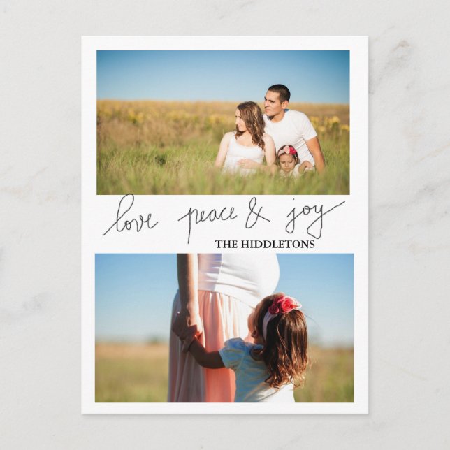 Modern Love Peace And Joy Holiday Two Photo (Front)