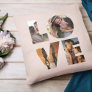 Modern LOVE Photo Collage Cutout Valentine's Day Throw Pillow