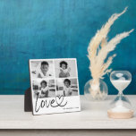 Modern Love Photo Collage Plaque<br><div class="desc">Show someone special just how wonderful there are with stylish script "love" with connect heart and custom 4 photo collage plaque. Great gift for Grandma,  birthday,  anniversary,  and more!</div>