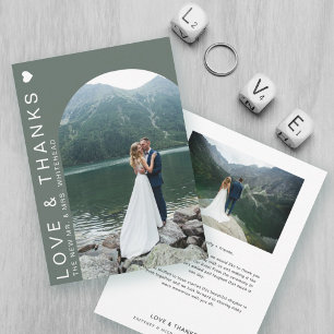 Modern Love Photo Collage Sage Thank You Card