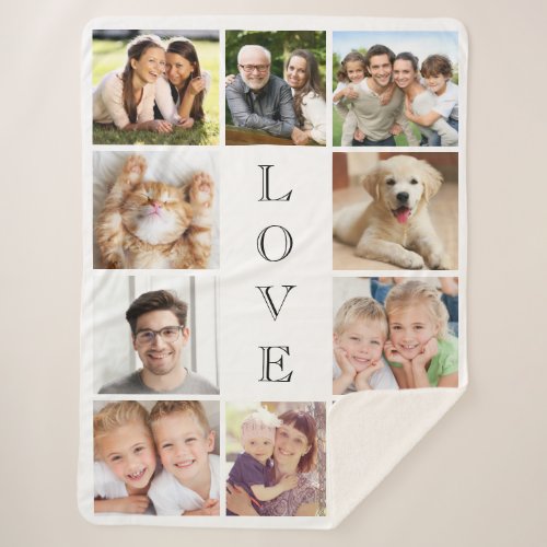 Modern Love Photo Collage Sherpa Blanket