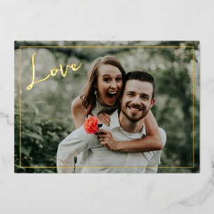 Modern Love Photo Foil Holiday Card