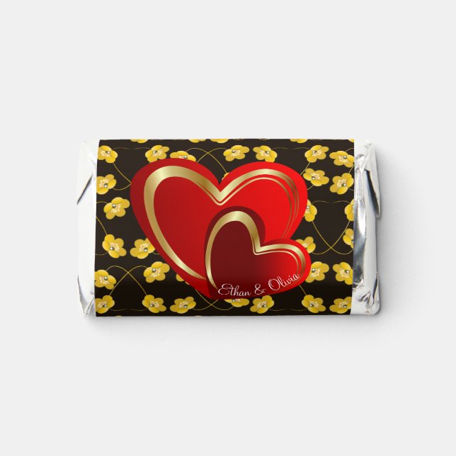 Modern Love Red Hearts Personalized Wedding Gift Hershey's Miniatures (Front)