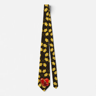 Modern Love Red Hearts Personalized Wedding Gift Neck Tie