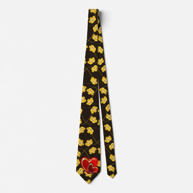 Modern Love Red Hearts Personalized Wedding Gift Neck Tie (Front)