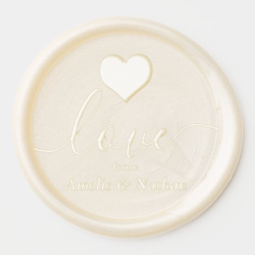 Modern Love Script Elegant Heart Wedding Wax Seal Sticker