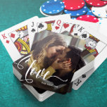 Modern Love Script Photo Playing Cards<br><div class="desc">Modern,  trendy love photo playing cards. Design features single photo of you and your partner and calligraphy script love. Personalize with a family name or remove text.</div>