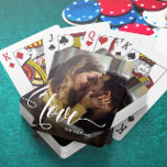 Modern Love Script Photo Poker Cards<br><div class="desc">Modern,  trendy love photo playing cards. Design features single photo of you and your partner and calligraphy script love. Personalize with a family name or remove text.</div>