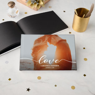 Modern Love Script Photo Wedding Guest Book