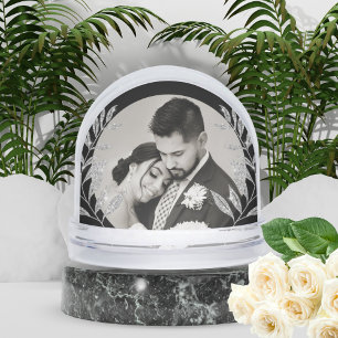 Modern Love Script Wedding Photo Keepsake Snow Globe