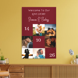 Modern Love Story Engagement /Wedding Photo Canvas Print