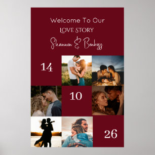 Modern Love Story Engagement /Wedding Photo Poster