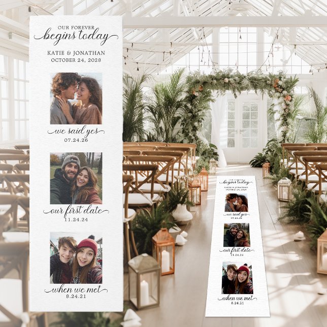 Modern Love Story Timeline Photo Wedding Outdoor Rug (Modern Love Story Timeline Photo Wedding Aisle Runer)