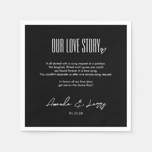 Modern Love Story Wedding Napkins