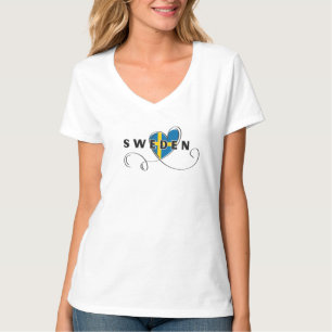 Modern Love Sweden Flag Swedish Souvenir  T-Shirt
