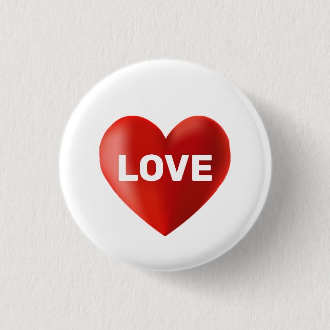 Modern LOVE Text and Heart Button (Front)