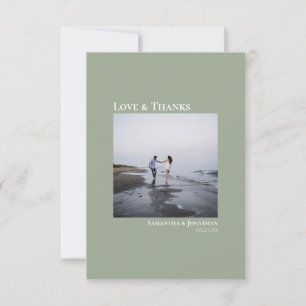 Modern Love & Thanks Sage Green Photo Card