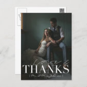 Modern Love & Thanks | Wedding Thank You Photo Postcard (Front/Back)