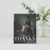 Modern Love & Thanks | Wedding Thank You Photo Postcard (Standing Front)