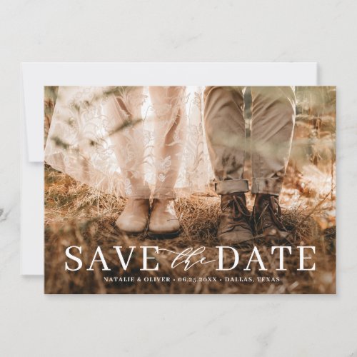 Modern Love Typography Overlay Photo Save The Date