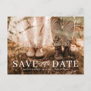 Modern Love Typography Photo Save the Date Announcement Postcard
