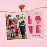 Modern Love Typography Valentine's Day Photo Holiday Card<br><div class="desc">A modern,  whimsical,  and cute Valentine's Day photo card featuring typography made out of blocks. You can add one photo on the front and one on the back.</div>