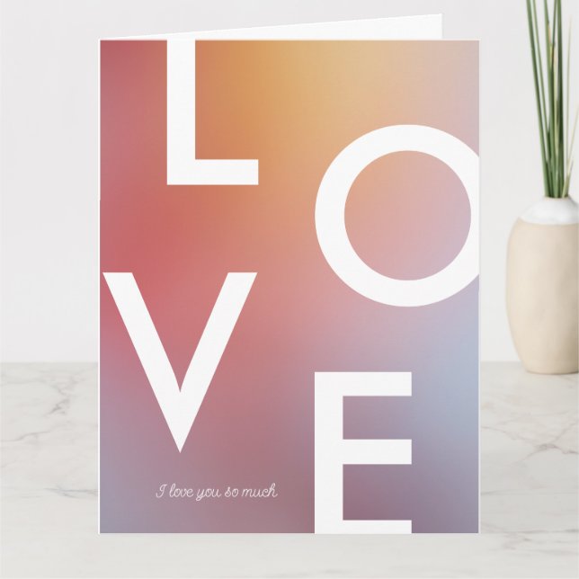 Modern Love Valentine's Day Gradient Ombré  Card (Front)