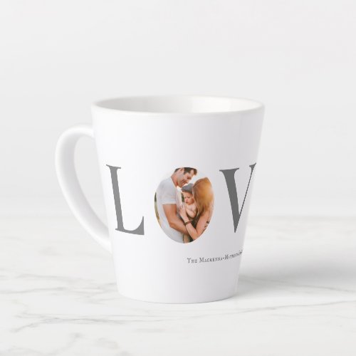 Modern Love Watercolor Hearts Valentines Day Photo Latte Mug