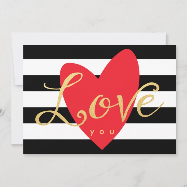 Modern Love You Blank Note Card (Front)