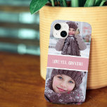 Modern Love You Grandma 2 Photos Blush Pink iPhone 11 Case<br><div class="desc">Beautiful modern design iPhone case features 2 of your favorite photos on top and on the bottom with blush pink stripe in the middle with typography. Customize the typography.  Message me if you need assistance or have any special requests.</div>